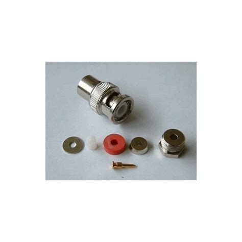 BNC Male Soldeer Connector Clamp RG 174 10 Stuks