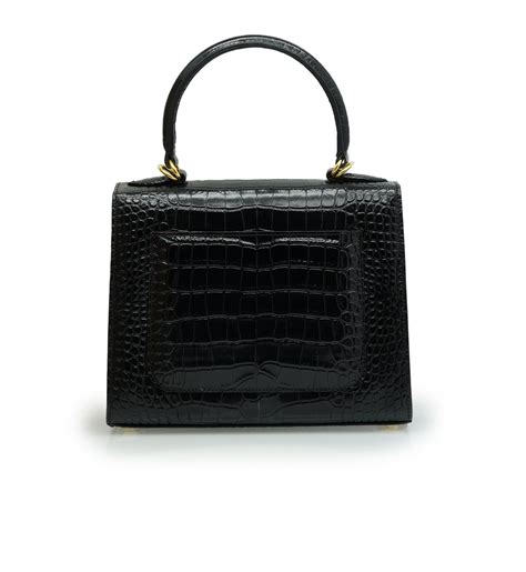 Luxe Black Croc Aesthetic Leather Bag Slaylebrity