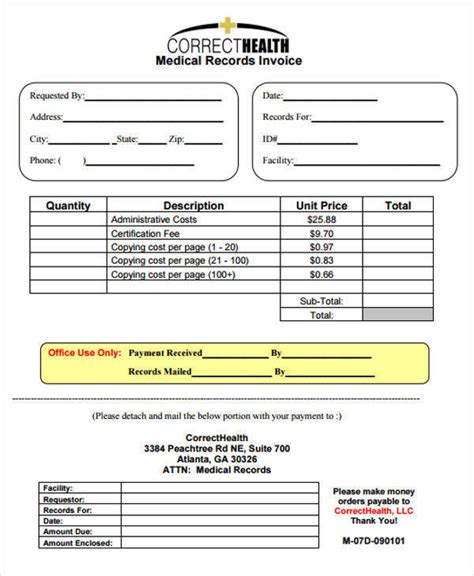 Free Sample Medical Invoice Templates In Ms Word Pdf