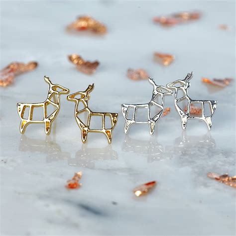 Deer Stud Earrings By Junk Jewels Notonthehighstreet