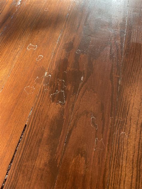 Water Based Poly Over Oil Gel Stain On A Huge Floor This Is The Only Spot That Is Looking