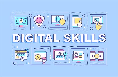 Digital Skills Word Concepts Blue Banner Computer Systems Literacy