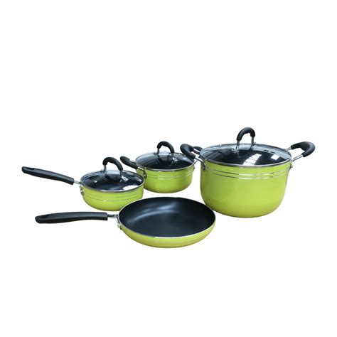 Juego Batería Cocina 7 Pzas Vbg Aluminio Olla Sarten Verde Vbg Sql