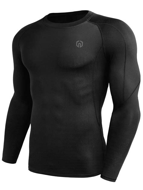 Neleus Men Dry Fit Long Sleeve Compression Shirts Workout Running Shirts 3 Packblackus Size S