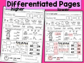 February First Grade Morning Work Math And Ela Digital And Pdf First