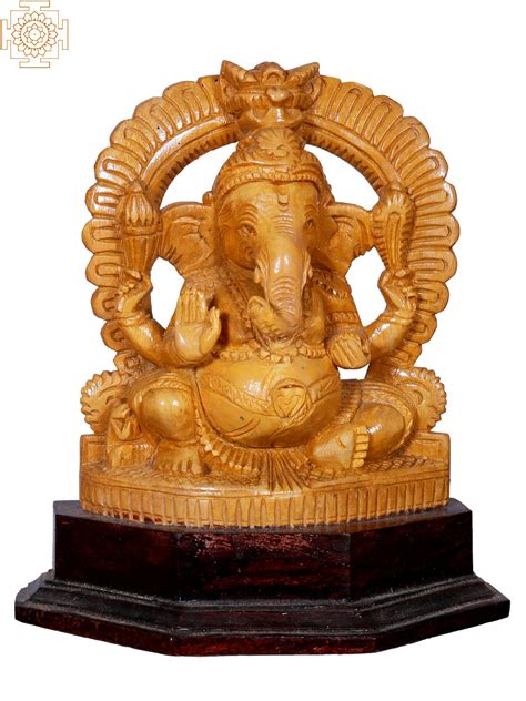 Prabha Ganesh | Wooden Statue | Exotic India Art