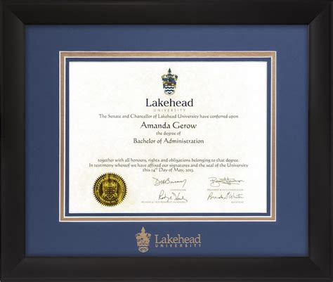 Diploma Frame Infused Black Lakehead
