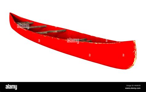 3d Rendering Of A Red Canoe Isolated On White Background Stock Photo