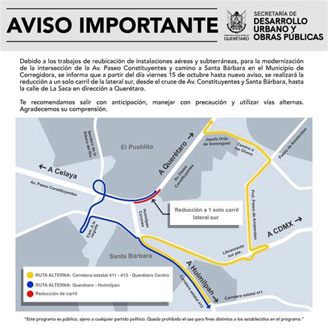 Anuncian Reducci N De Un Carril En La Lateral De Paseo Constituyentes