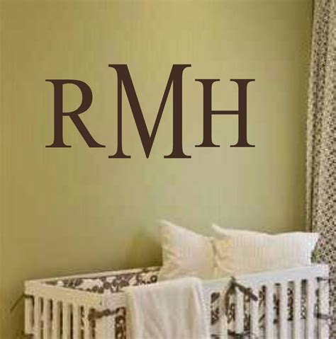 Monogram Wall Decal Traditional Style Initials 2 Vinyl Wall Etsy