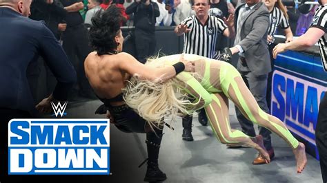 Charlotte Flair And Rhea Ripley Engage In A Chaotic Brawl SmackDown