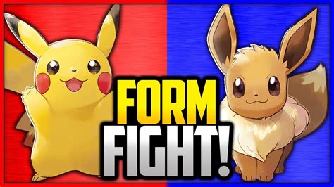 Partner Pikachu Vs Partner Eevee Pokémon Form Fight Pokémon Lets Go