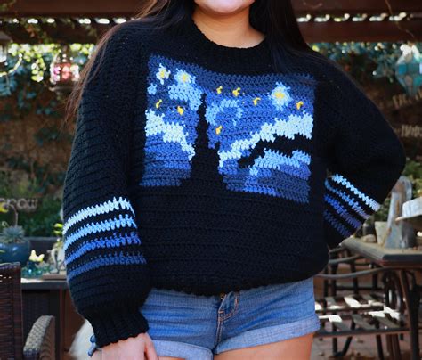 Starry Night Sweater Crochet Pattern Etsy