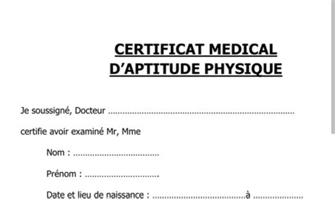 Mwene Ditu Désormais les frais du certificat d aptitude physique