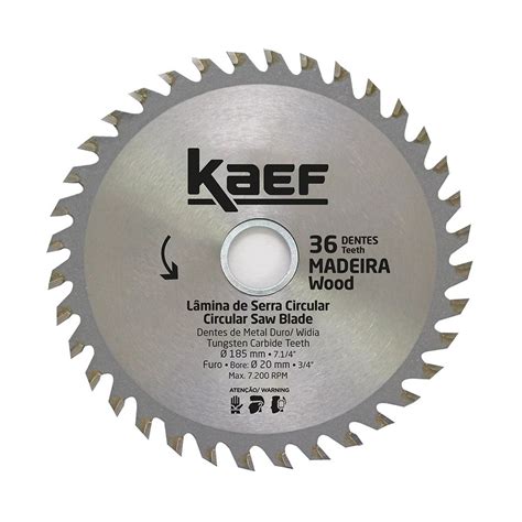 Disco Serra Circular Kaef 185mm 36 Dentes eFácil