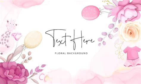 Free Vector | Cute background with baby stuff and beautiful floral