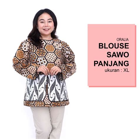 Jual Atasan Batik Blouse Big Size Wanita Kerja Jumbo L Xl 2l 3l 4l 5l