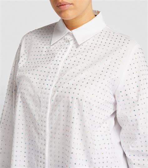 Womens Marina Rinaldi White Cotton Embellished Shirt Harrods Uk