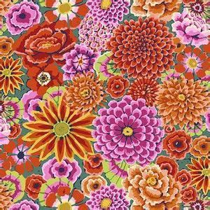 Kaffe Fassett Shaggy Red Flowers Phillip Jacobs Free Spirit Fabric