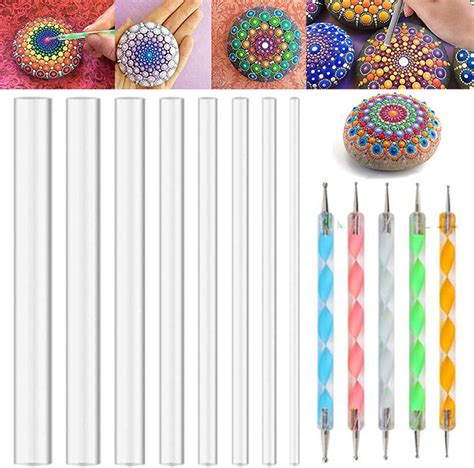 Qwork® Nail Dotting Pen Dotting Painting Pen Polish Carving Tool Dotting Tools Set For Nail