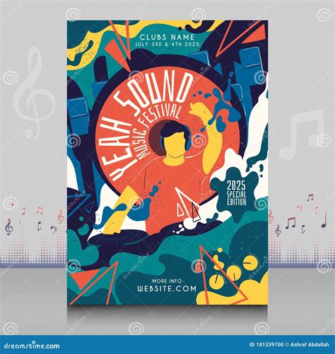 Elegant Hand Drawn Music Festival Poster in Creative Style with Modern ...