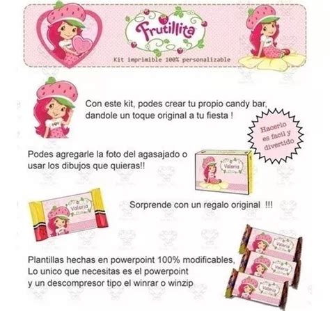 Kit Imprimible Frutillitas Rosita Fresita Invitaciones Y En Venta