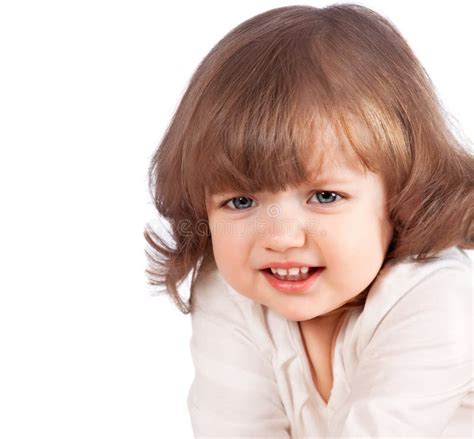 Retrato De Una Niña Hermosa Aislado Foto de archivo Imagen de primer