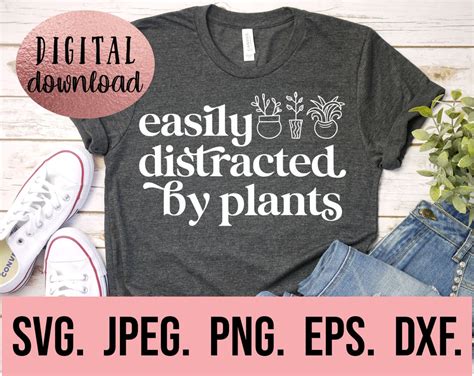 Easily Distracted By Plants Svg Plant Lover Svg Plant Etsy