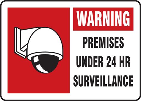 Warning Premises Under Hr Audio Video Surveillance Metal Sign Party