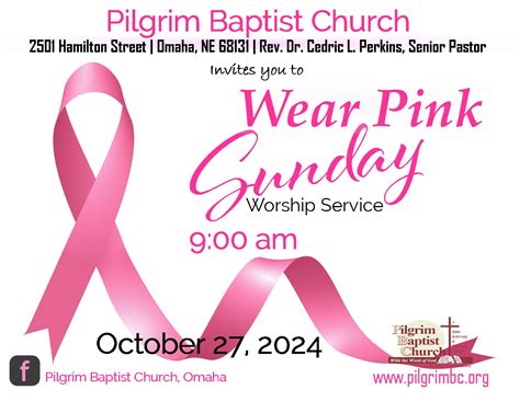 Breast Cancer Awareness Wear Pink Sunday Pilgrim Baptist Church