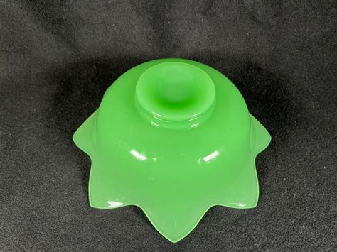 1920s Fenton Jadeite Lotus Bowl Etsy