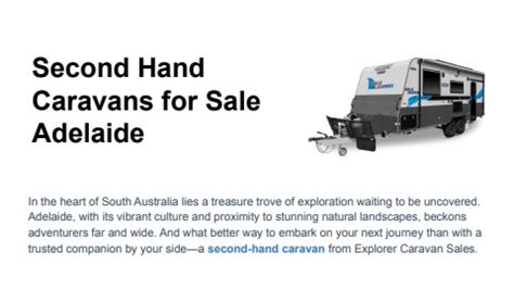 Second Hand Caravans For Sale Adelaide Explorer Caravan Sales Flip