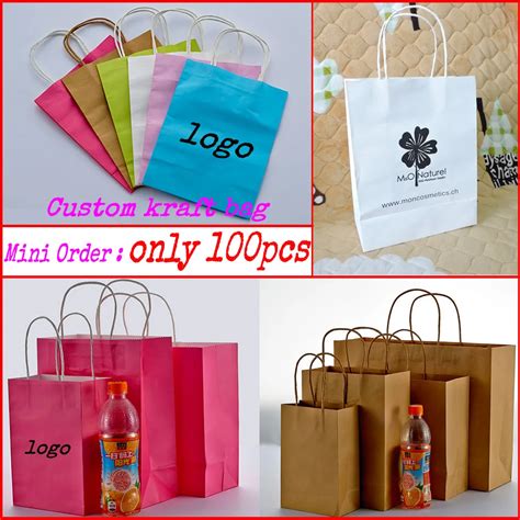 Custom Printed Gift Kraft Paper Bags Shopping Bag Packaging Bag 500pcs