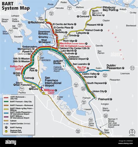 2003 bart system map hi-res stock photography and images - Alamy