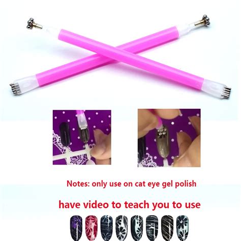 1pcs Double Head Nail Art Cat Eye Magnet Pen 3d Nail Magnetic Gel