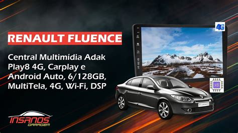 Fluence Central Multimídia Adak Play8 4G Carplay e Android Auto 6