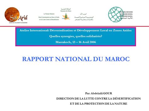 Rapport National Du Maroc Ppt T L Charger