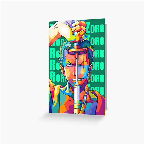 Roronoa Zoro One Piece Greeting Card For Sale By Michaelagree Redbubble