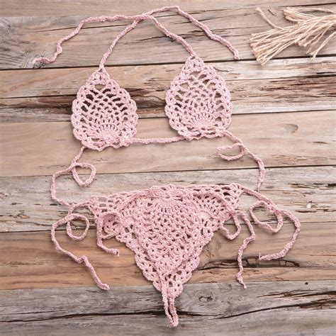 Hand Crocheted Swimsuit Thong String Sexy Bikini Set Mini Sunbathing Bikini Swimwear Alibaba