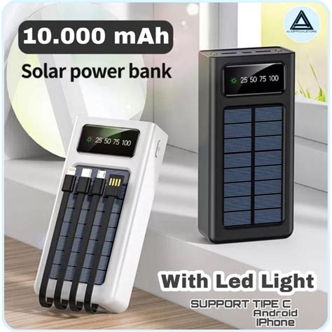 Jual Power Bank Digital Portable Mah Solar Charging Led Usb