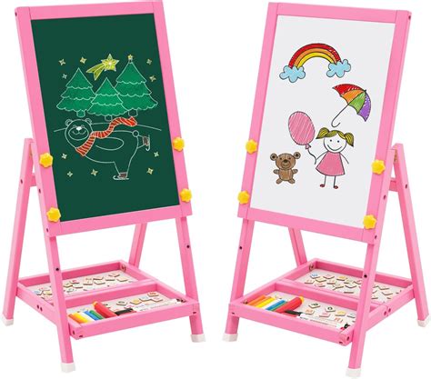 Cavalletto Artistico In Legno Per Bambini Art Easel Mini Rosa Lavagna