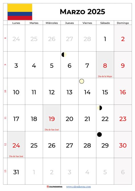 Calendario Marzo 2025 Colombia Para Imprimir By Hamouda Chokri Aug