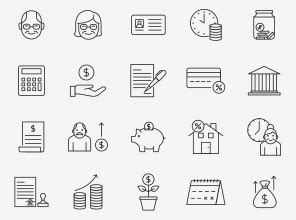 Professional Line And Coloured Icons Collection