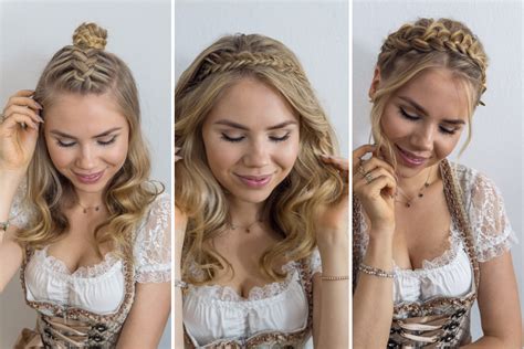 Dirndl Frisuren F R Mittellange Haare Mit Anleitung Therubinrose