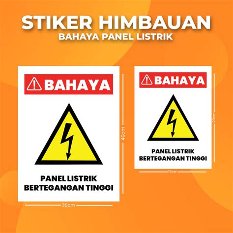 Jual Stiker K3 Bahaya Panel Listrik Bertegangan Tinggi Sticker HSE