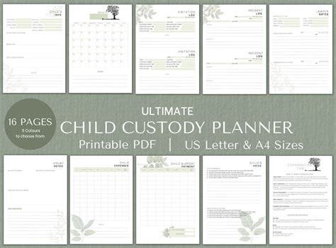 Custody Binder Custody Planner Child Custody Binder Printable Pdf Etsy