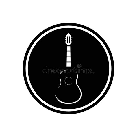 Simple Guitar Music Logo Vector Illustration Stock Vector