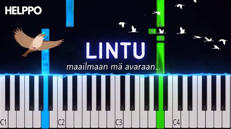 Lintu maailmaan mä avaraan Helppo Piano Tutorial YouTube