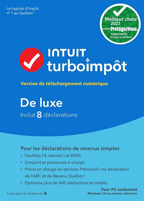 TurboImpôt De luxe 2023 8 déclarations Français Windows