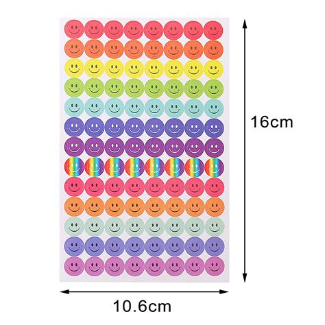 Buy 20 Sheet 1390 Pcs Happy Face Stickers Rainbow Smiley Star Stickers